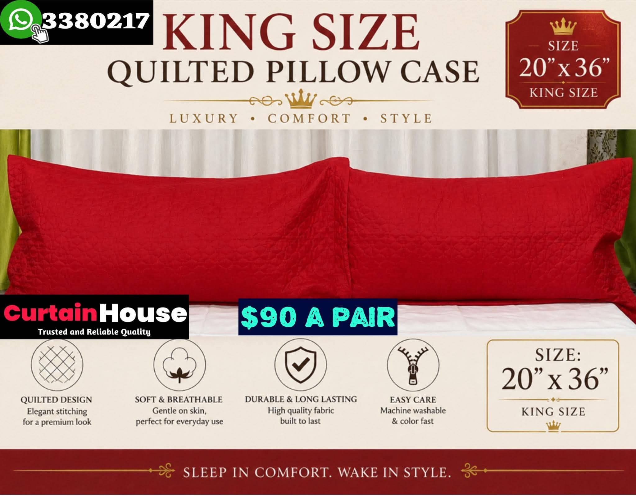 Pillowcase(Quilted)-Queen Size