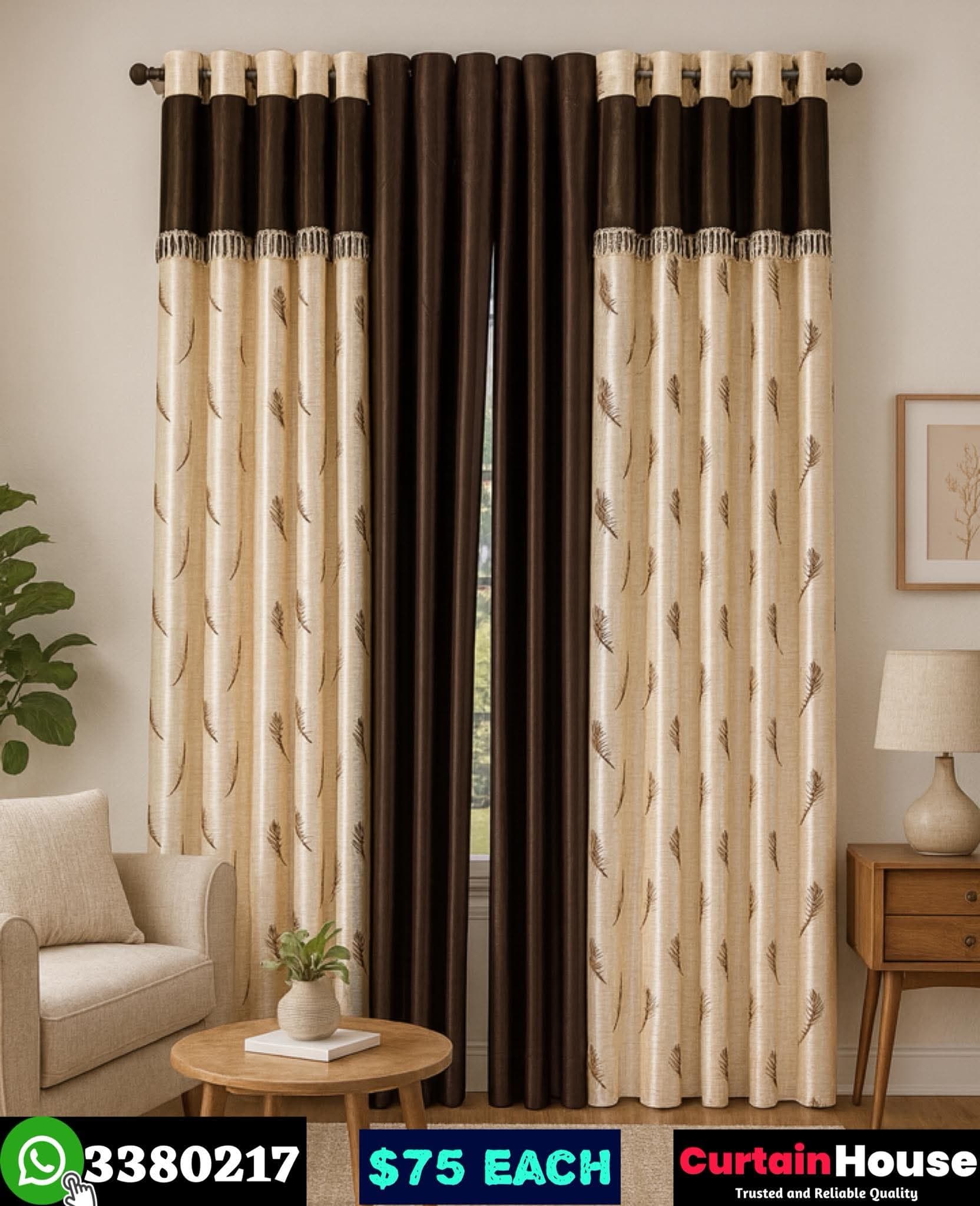 Room Darkening Curtain With Valance-Grommet