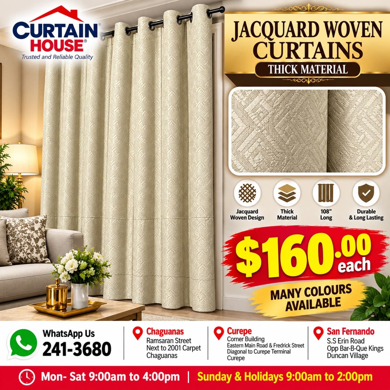 Jacquard Woven Grommet Curtain